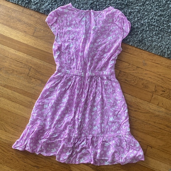 J Crew Ruffle-front mini dress in soft rayon bubblegum floral Size 4 - Picture 9 of 14